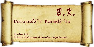 Beluzsár Karméla névjegykártya
